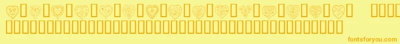 KrAllHeart Font – Orange Fonts on Yellow Background