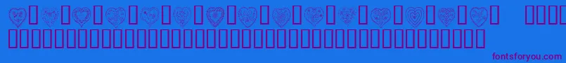 KrAllHeart-Schriftart – Violette Schriften auf blauem Hintergrund