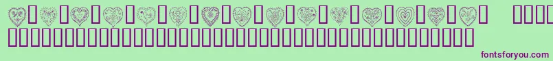 KrAllHeart Font – Purple Fonts on Green Background