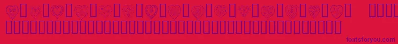 KrAllHeart-Schriftart – Violette Schriften auf rotem Hintergrund