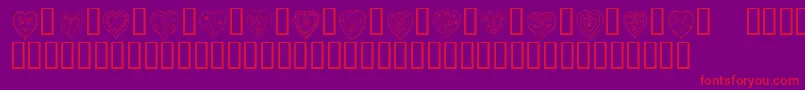 KrAllHeart-Schriftart – Rote Schriften auf violettem Hintergrund