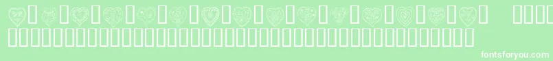 Fonte KrAllHeart – fontes brancas em um fundo verde