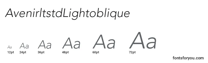 AvenirltstdLightoblique Font Sizes