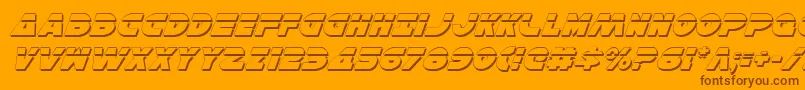 HanSoloShadowLasital-Schriftart – Braune Schriften auf orangefarbenem Hintergrund