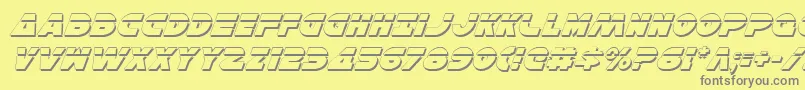 HanSoloShadowLasital-Schriftart – Graue Schriften auf gelbem Hintergrund
