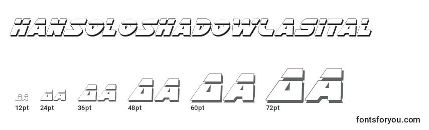 HanSoloShadowLasital Font Sizes