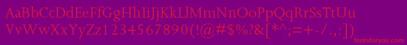 JoannaMt Font – Red Fonts on Purple Background