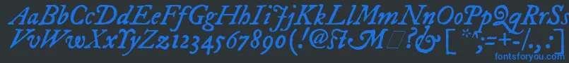 ImFellDwPicaItalic Font – Blue Fonts on Black Background