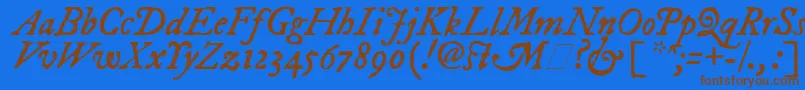 ImFellDwPicaItalic Font – Brown Fonts on Blue Background