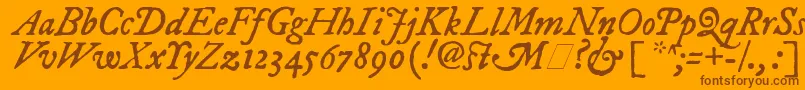 ImFellDwPicaItalic Font – Brown Fonts on Orange Background