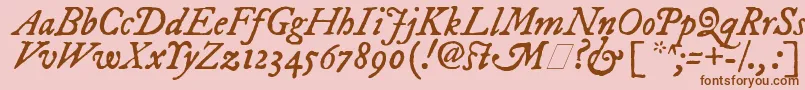 ImFellDwPicaItalic Font – Brown Fonts on Pink Background