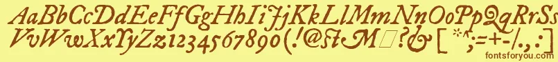 ImFellDwPicaItalic Font – Brown Fonts on Yellow Background