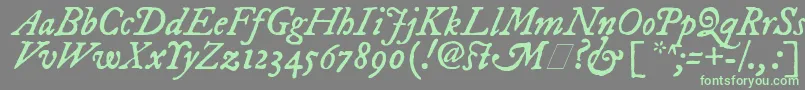 ImFellDwPicaItalic Font – Green Fonts on Gray Background