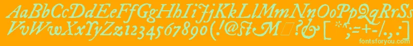 ImFellDwPicaItalic Font – Green Fonts on Orange Background