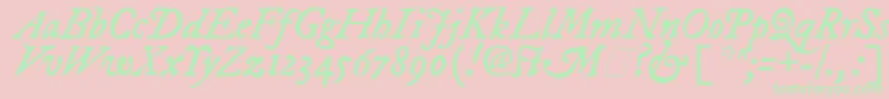 ImFellDwPicaItalic Font – Green Fonts on Pink Background
