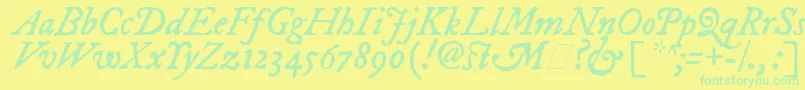 ImFellDwPicaItalic Font – Green Fonts on Yellow Background