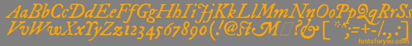 Fonte ImFellDwPicaItalic – fontes laranjas em um fundo cinza