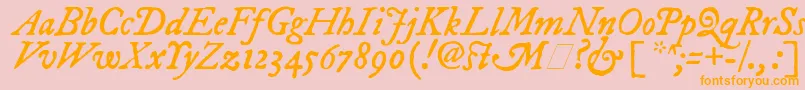 ImFellDwPicaItalic Font – Orange Fonts on Pink Background