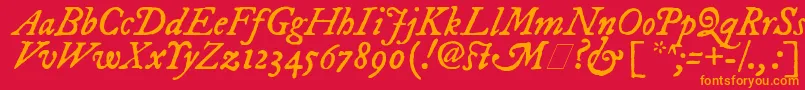 ImFellDwPicaItalic Font – Orange Fonts on Red Background