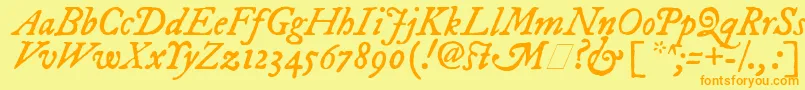 ImFellDwPicaItalic Font – Orange Fonts on Yellow Background