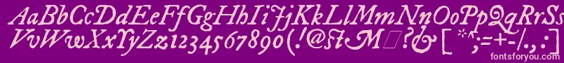ImFellDwPicaItalic Font – Pink Fonts on Purple Background