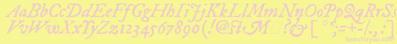 ImFellDwPicaItalic Font – Pink Fonts on Yellow Background