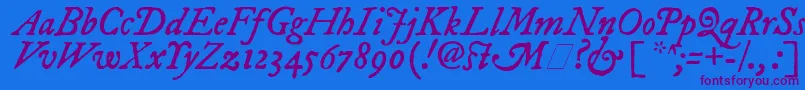 ImFellDwPicaItalic Font – Purple Fonts on Blue Background