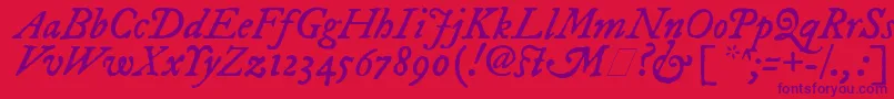 ImFellDwPicaItalic Font – Purple Fonts on Red Background