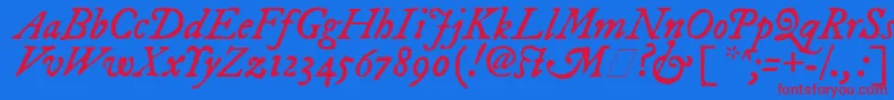 ImFellDwPicaItalic Font – Red Fonts on Blue Background