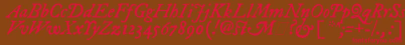 ImFellDwPicaItalic Font – Red Fonts on Brown Background