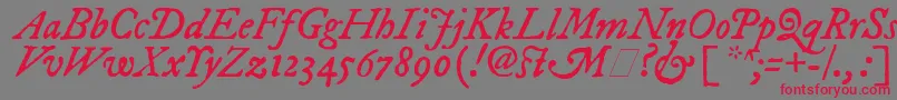 ImFellDwPicaItalic Font – Red Fonts on Gray Background