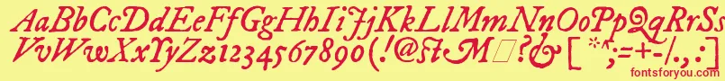 ImFellDwPicaItalic Font – Red Fonts on Yellow Background