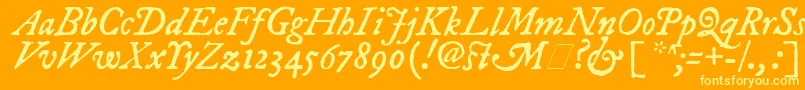 ImFellDwPicaItalic Font – Yellow Fonts on Orange Background