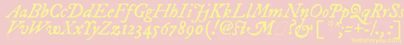ImFellDwPicaItalic Font – Yellow Fonts on Pink Background