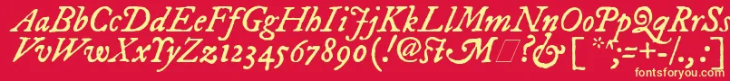 ImFellDwPicaItalic Font – Yellow Fonts on Red Background