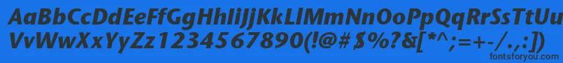 ItcStoneSansLtBoldItalic Font – Black Fonts on Blue Background