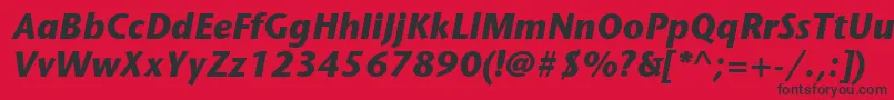 ItcStoneSansLtBoldItalic Font – Black Fonts on Red Background