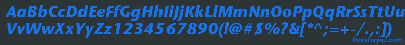 ItcStoneSansLtBoldItalic Font – Blue Fonts on Black Background