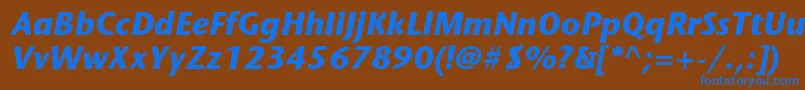 ItcStoneSansLtBoldItalic Font – Blue Fonts on Brown Background