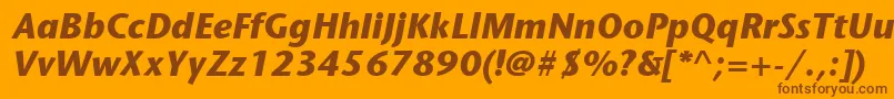 ItcStoneSansLtBoldItalic Font – Brown Fonts on Orange Background