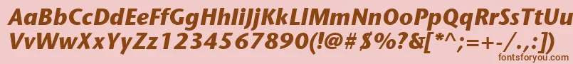 ItcStoneSansLtBoldItalic Font – Brown Fonts on Pink Background