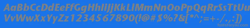 Czcionka ItcStoneSansLtBoldItalic – szare czcionki na niebieskim tle