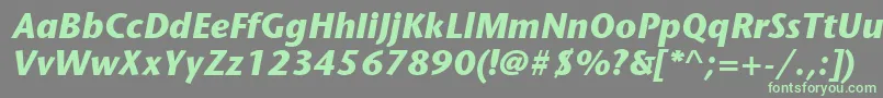 ItcStoneSansLtBoldItalic-Schriftart – Grüne Schriften auf grauem Hintergrund
