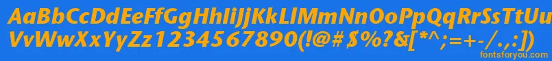 ItcStoneSansLtBoldItalic Font – Orange Fonts on Blue Background