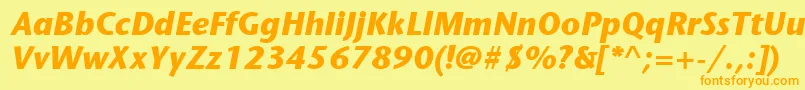 ItcStoneSansLtBoldItalic Font – Orange Fonts on Yellow Background