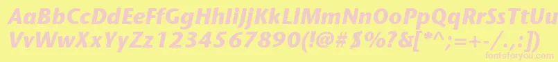 ItcStoneSansLtBoldItalic Font – Pink Fonts on Yellow Background