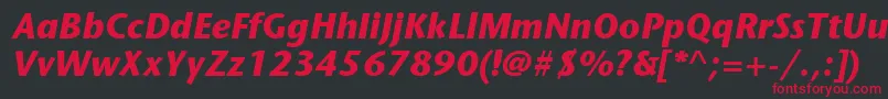 ItcStoneSansLtBoldItalic Font – Red Fonts on Black Background
