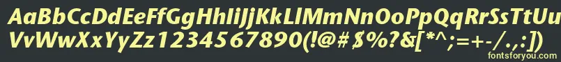 ItcStoneSansLtBoldItalic Font – Yellow Fonts on Black Background