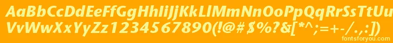 ItcStoneSansLtBoldItalic Font – Yellow Fonts on Orange Background