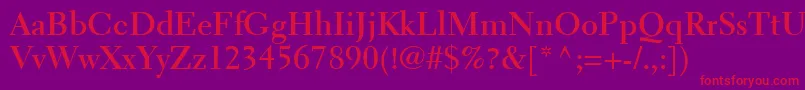 ElectraLtBold Font – Red Fonts on Purple Background